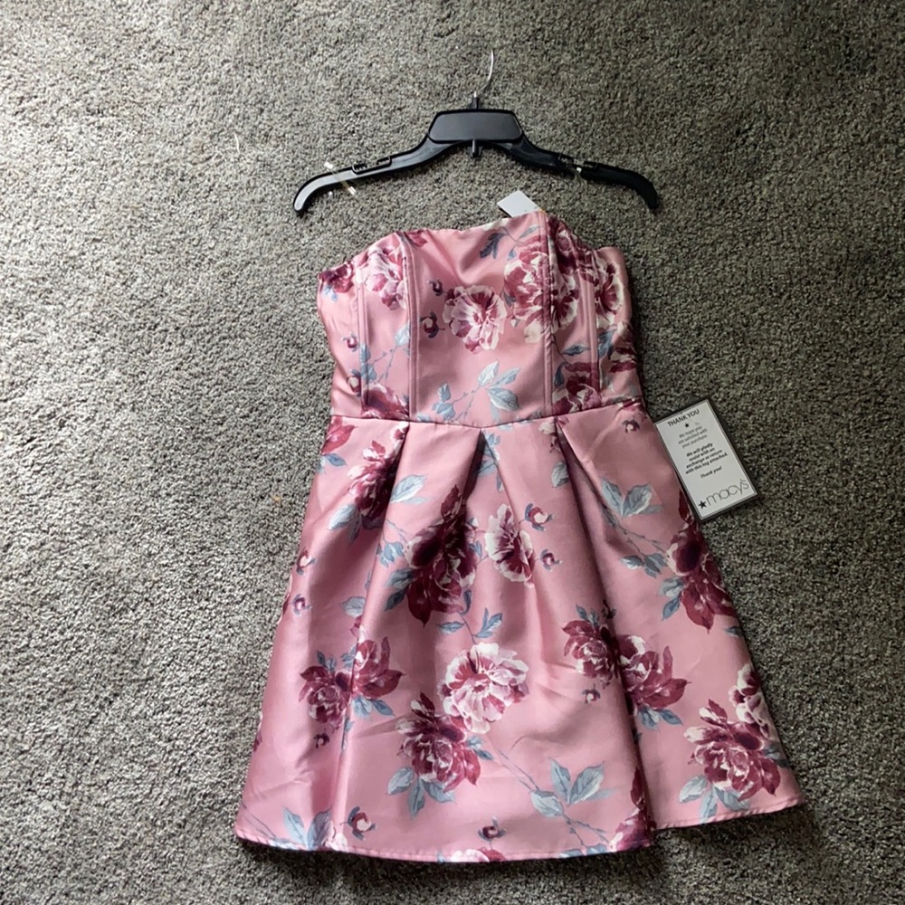 strapless floral dress